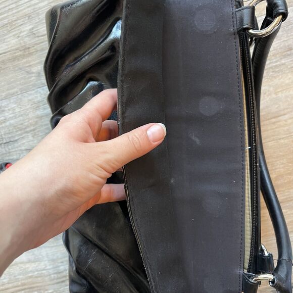 Miche Purse Black Shell Patent Leather Vintage 90s Grunge Y2K Shoulder Bag - Picture 11 of 11